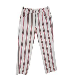 Reformation Roper Granada red white and blue striped jeans